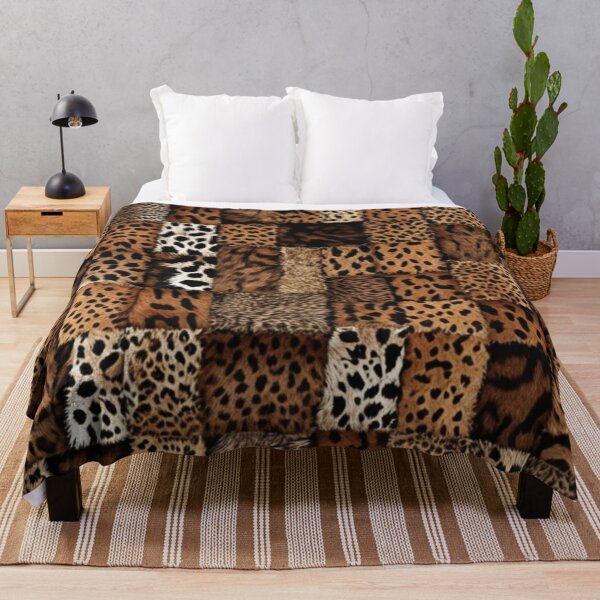 Item preview, Abstract Brown Faux Fur Patchwork Pattern designed and sold by calibrit.