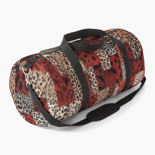 Item preview, Abstract Red Faux Fur Patchwork Pattern designed and sold by calibrit.