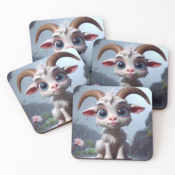 Item preview, Cute Little Goat In The Rain designed and sold by TheArtOfPat.