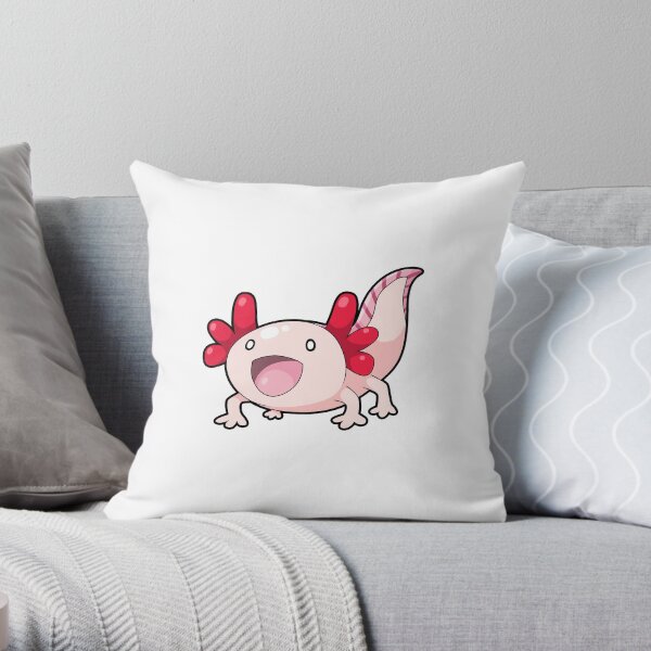 Screaming Axolotl Throw Pillow