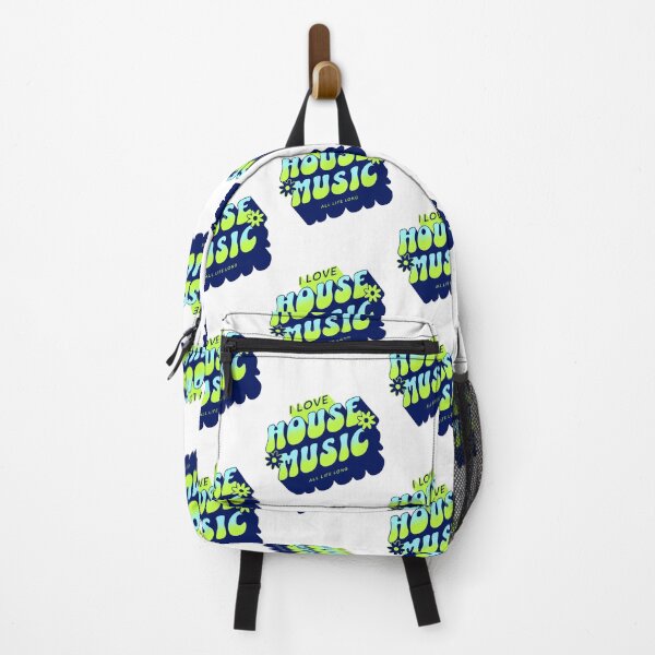 Item preview, HOUSE MUSIC - I Love Mega dropshadow (lime/blue) designed and sold by Discothreadz.