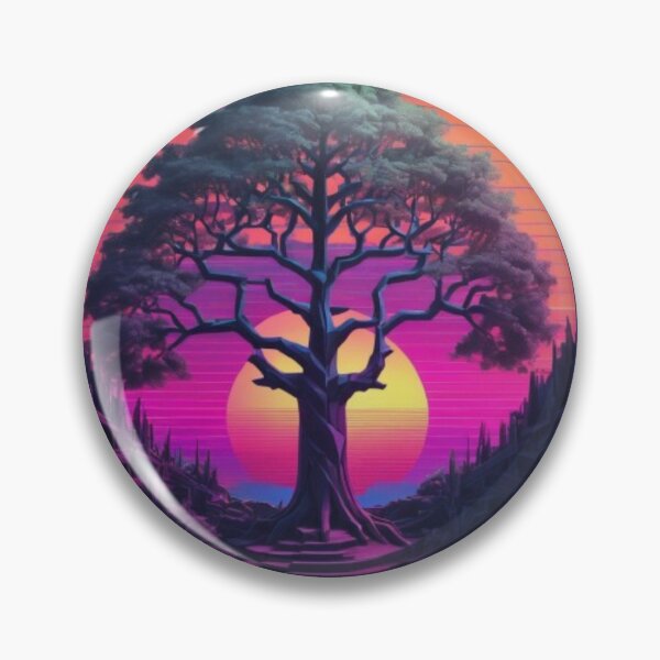 Item preview, Synthwave Neon Tree Design designed and sold by EmeraldCauldren.