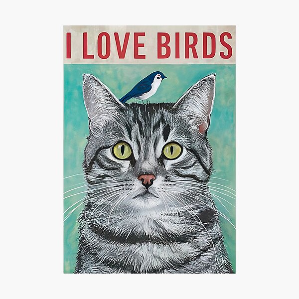 Item preview, Cat Loves Birds designed and sold by Hirako Nakatsu.