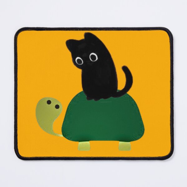 Item preview, Black Cat Riding on Green Turtle Sticker designed and sold by Feather Art.