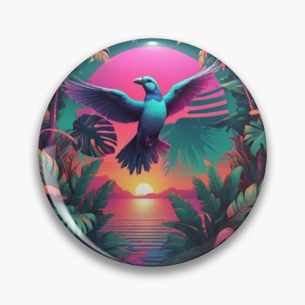 Item preview, Synthwave Colorful Tropical Bird Design in Neon colors designed and sold by EmeraldCauldren.