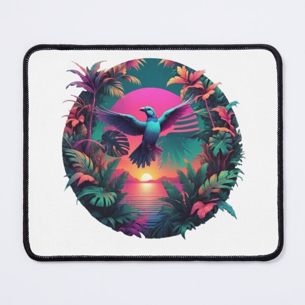 Item preview, Synthwave Colorful Tropical Bird Design in Neon colors designed and sold by EmeraldCauldren.