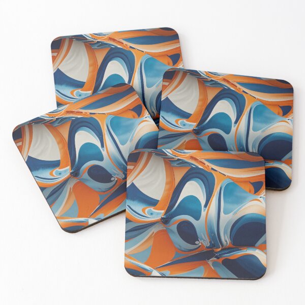 Item preview, Blue, Orange and White Swirling Pattern designed and sold by DJ-Portable.