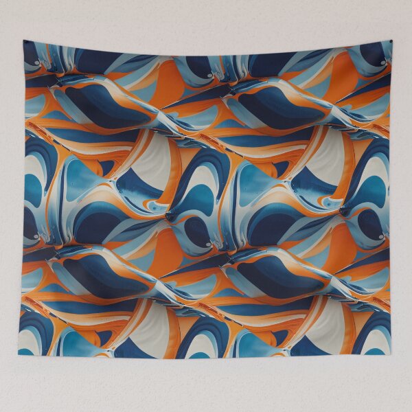 Item preview, Blue, Orange and White Swirling Pattern designed and sold by DJ-Portable.