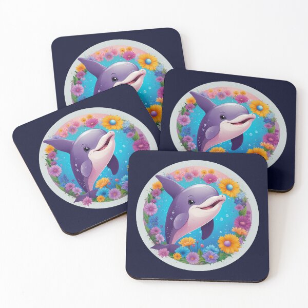Item preview, Happy dolphin and flowers designed and sold by Astralia.