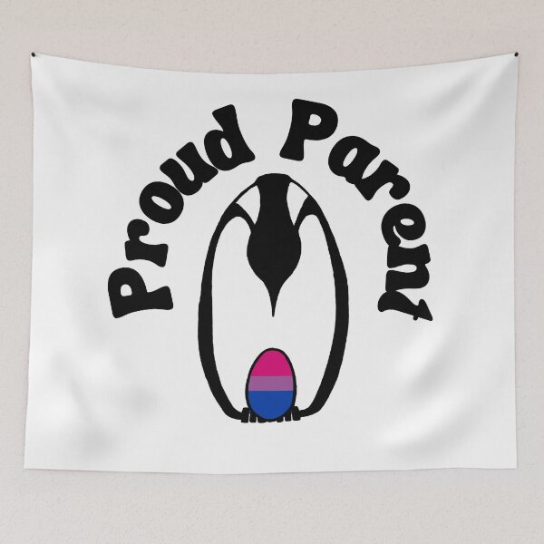 Item preview, Proud Parents Bisexual (Bi) Pride Penguin designed and sold by Kristi Brooks.