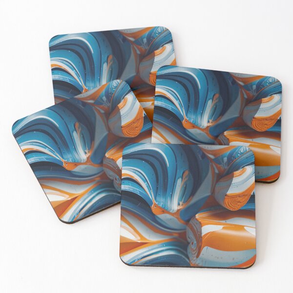 Item preview, Blue, Orange and White Swirling Pattern designed and sold by DJ-Portable.