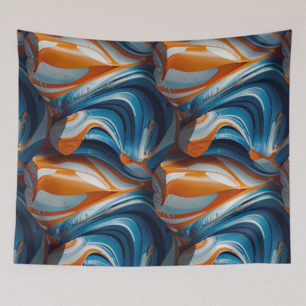 Item preview, Blue, Orange and White Swirling Pattern designed and sold by DJ-Portable.