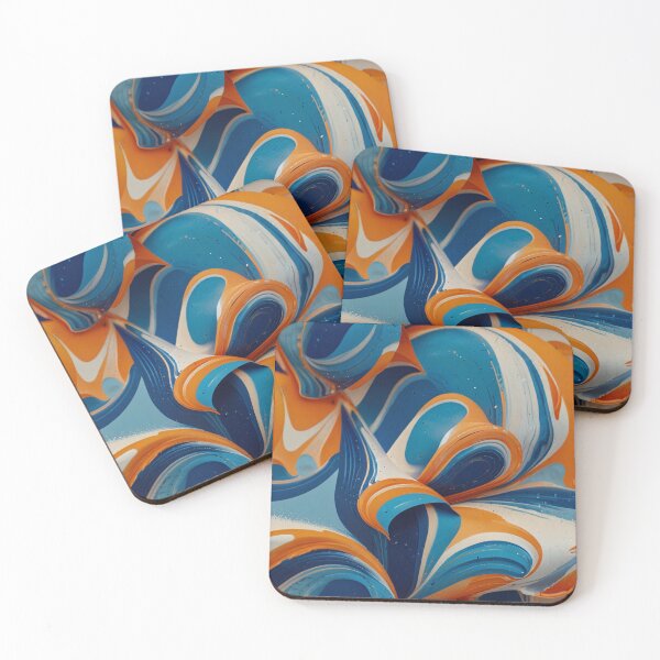 Item preview, Blue, Orange and White Swirling Pattern designed and sold by DJ-Portable.