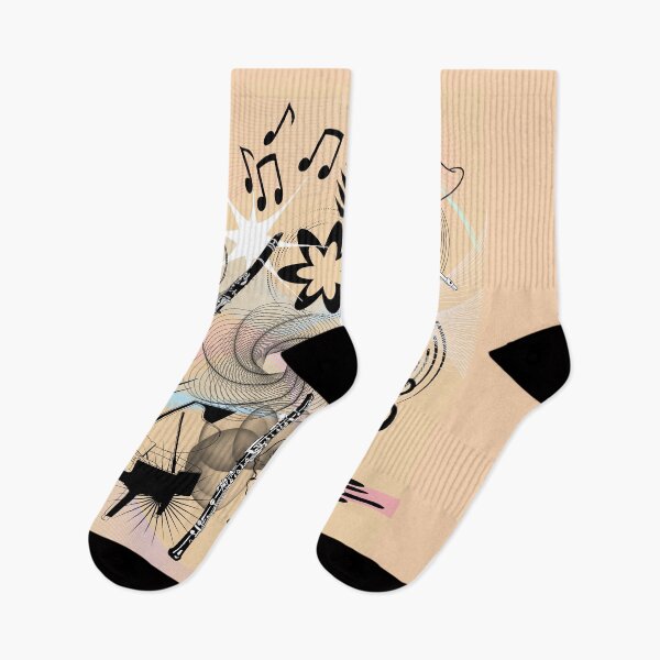 Item preview, A Collage of Musical Instruments on Tan & Black designed and sold by BrightrDayMusicArt.