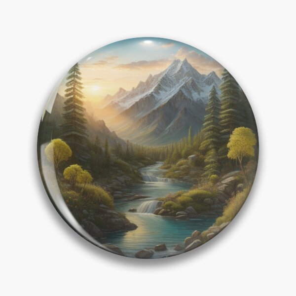 Item preview, Enchanted Glass Orb: Snow capped Mountains & Turquoise Stream designed and sold by EnchantedVista.