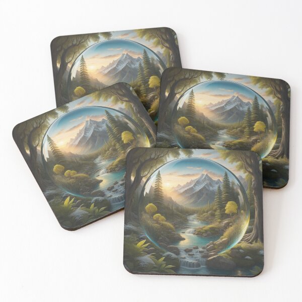 Item preview, Enchanted Glass Orb: Snow capped Mountains & Turquoise Stream designed and sold by EnchantedVista.