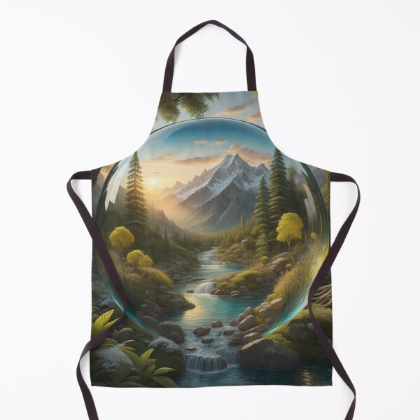 Item preview, Enchanted Glass Orb: Snow capped Mountains & Turquoise Stream designed and sold by EnchantedVista.