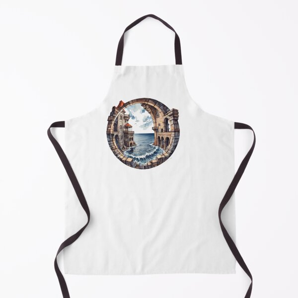 Item preview, Stone Architecture meets the Sea in watercolor paint designed and sold by EmeraldCauldren.