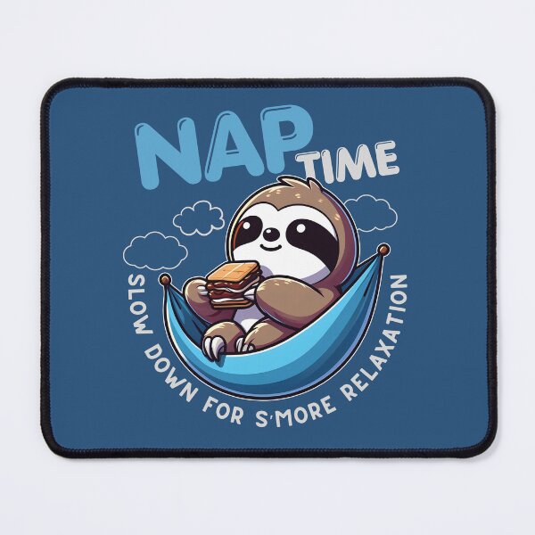 Item preview, Nap Time - Sloth on hammock eating smore - Slow Down For  S'more Relaxation designed and sold by The magic  Yellow bus.
