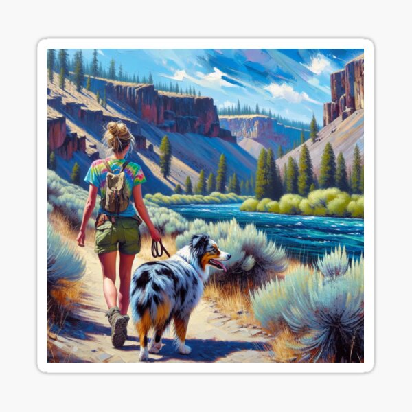 Hiking with my Australian Shepherd Sticker