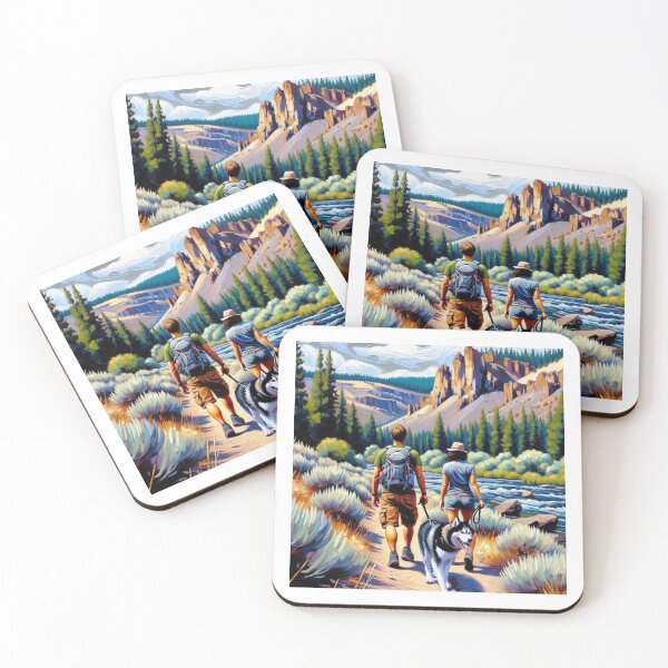 Item preview, Hiking with our Husky designed and sold by Catherine Harrison.