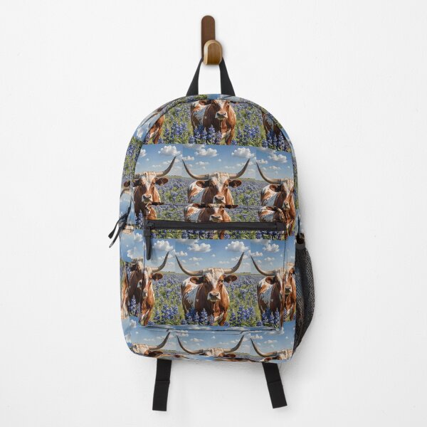 Item preview, Texan Cattle Breed Surrounded By Blue Lupins designed and sold by taiche.
