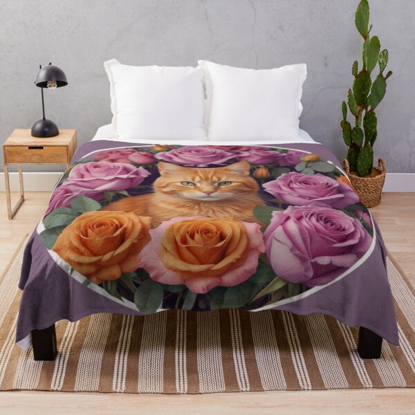 Item preview, Orange cat and vintage roses designed and sold by Astralia.