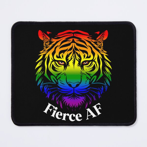 Item preview, Fierce AF Tiger with LGBTQ Rainbow Pride Flag Colors, Rainbow Flag Design designed and sold by Travelslightly.