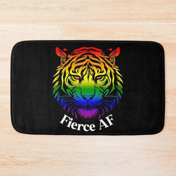 Item preview, Fierce AF Tiger with LGBTQ Rainbow Pride Flag Colors, Rainbow Flag Design designed and sold by Travelslightly.