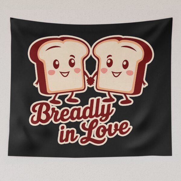 Item preview, "Breadly in Love" Funny Cute Bread Couple Love T-Shirt designed and sold by Witty Shirts.