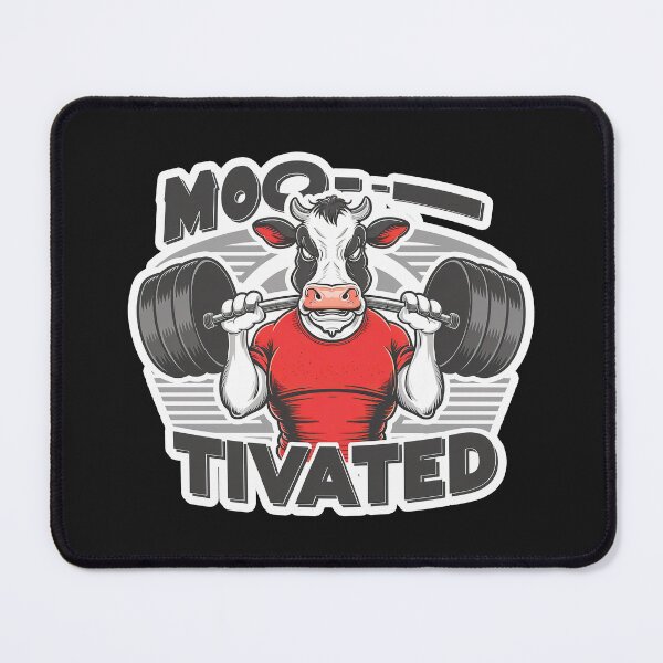 Item preview, "Moo-tivated" Bulky Bull Working Out Gym Lover T-Shirt designed and sold by Witty Shirts.