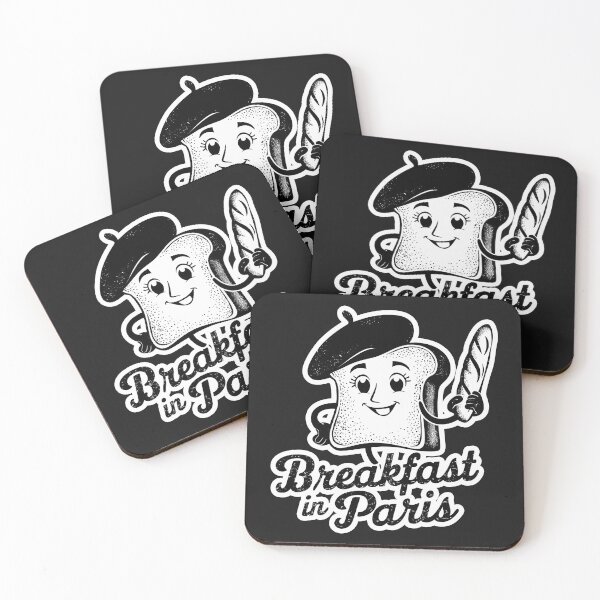 Item preview, ''Breakfast in Paris'' Cute Toast with French Beret and French Bread Funny T-Shirt designed and sold by Witty Shirts.