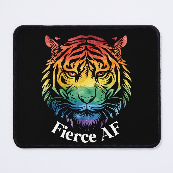 Item preview, Fierce AF Tiger with LGBTQ Watercolor Rainbow Pride Flag Colors, Rainbow Flag Design designed and sold by Travelslightly.