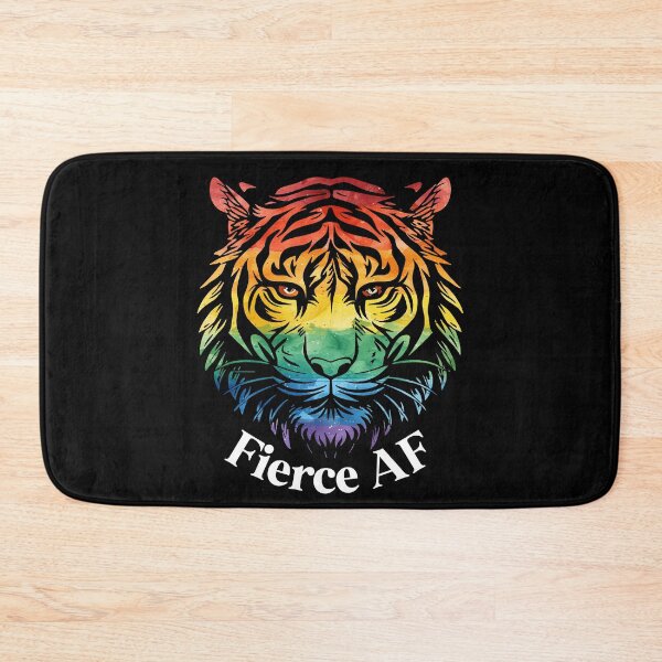 Item preview, Fierce AF Tiger with LGBTQ Watercolor Rainbow Pride Flag Colors, Rainbow Flag Design designed and sold by Travelslightly.