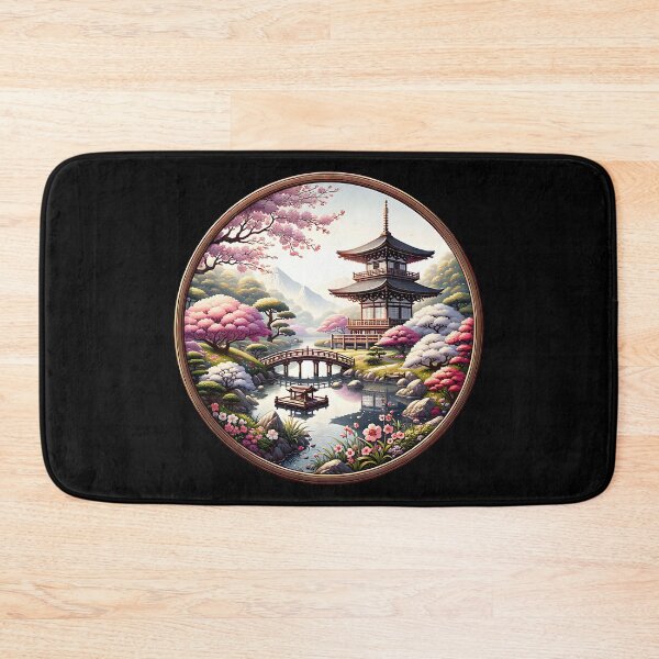 Item preview, Japanese Art Style, Manga, Anime, Pagoda, River designed and sold by Pflugart.