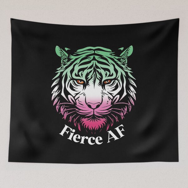 Item preview, Fierce AF Tiger with Abrosexual Pride Flag Colors, Abrosexual Flag Design designed and sold by Travelslightly.