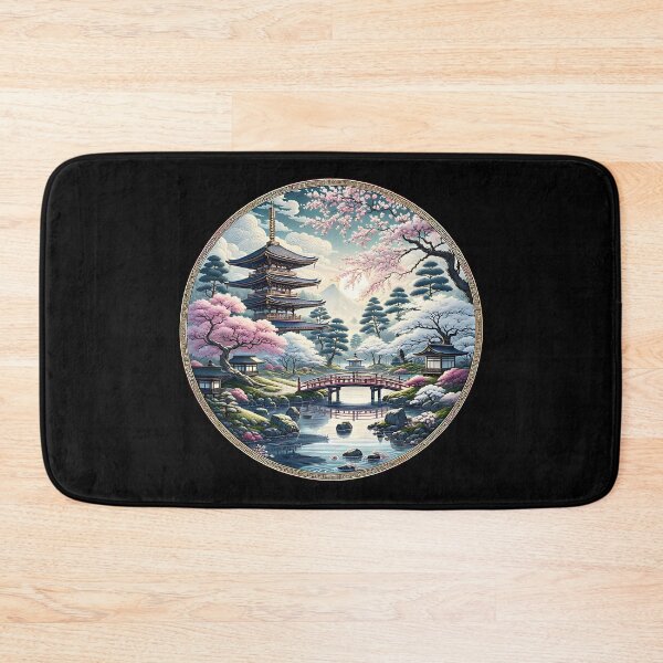 Item preview, Japanese Art Style, Manga, Anime, Pagoda, River designed and sold by Pflugart.