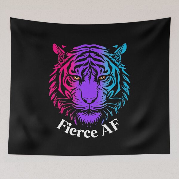 Item preview, Firece AF Tiger with Androgynous Pride Flag Colors, Androgyne Flag Design designed and sold by Travelslightly.