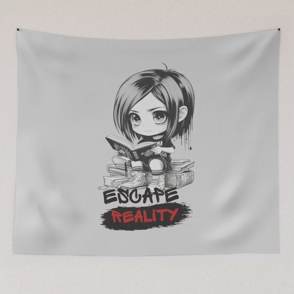 Item preview, Chibi Girl Reader &  "Escape Reality" designed and sold by MusesWhispers.