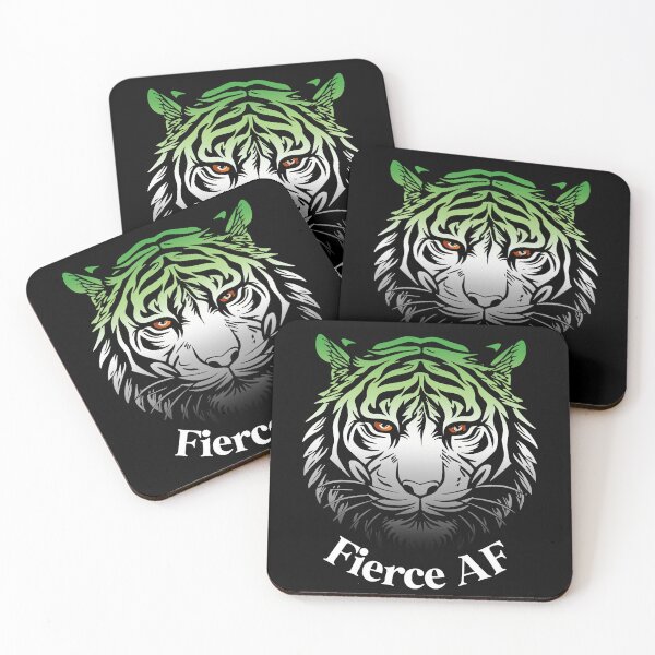 Item preview, Firece AF Tiger with Aromantic Flag Colors, Aromantic Flag Design designed and sold by Travelslightly.