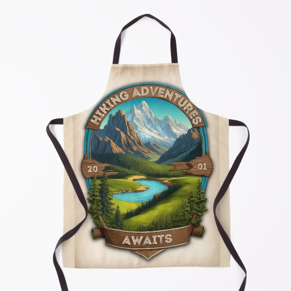 Item preview, Vintage Hiking Adventure Illustration: Hiking Adventures Awaits designed and sold by Ceemko's Vintage Corner.