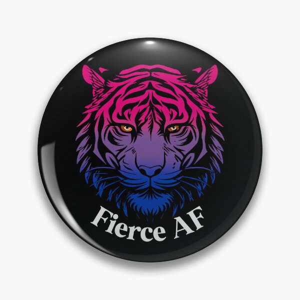 Item preview, Fierce AF Tiger with Bisexual Flag Colors, Bisexual Flag Design designed and sold by Travelslightly.