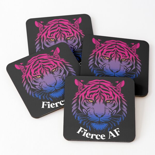 Item preview, Fierce AF Tiger with Bisexual Flag Colors, Bisexual Flag Design designed and sold by Travelslightly.