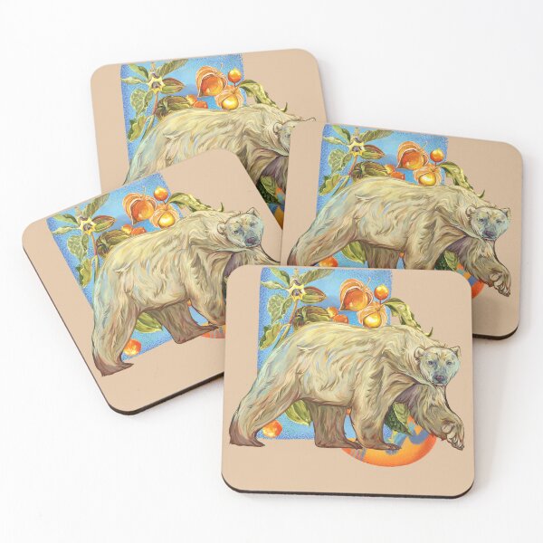 Item preview, great white bear with goosberries and moasic background designed and sold by captainringtail.