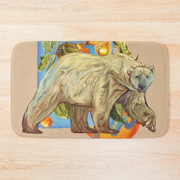 Item preview, great white bear with goosberries and moasic background designed and sold by captainringtail.
