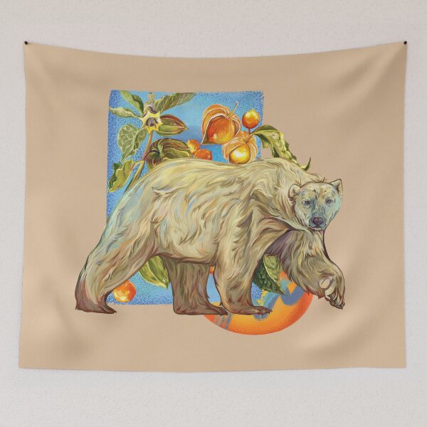 Item preview, great white bear with goosberries and moasic background designed and sold by CaptainRingtail.