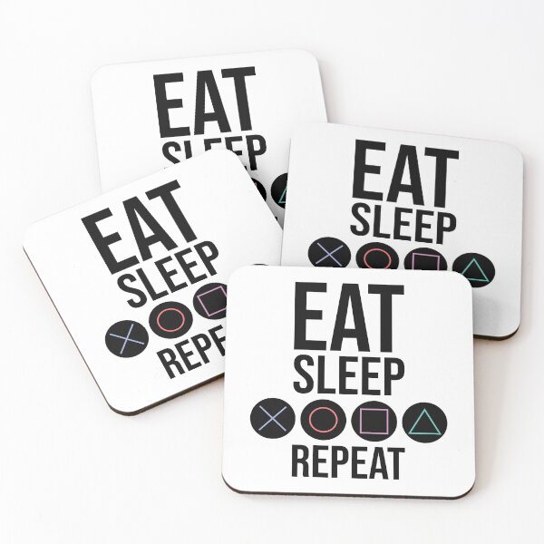 Item preview, Eat Sleep Game Repeat - Black ХО☐Δ Edition designed and sold by mvommen.
