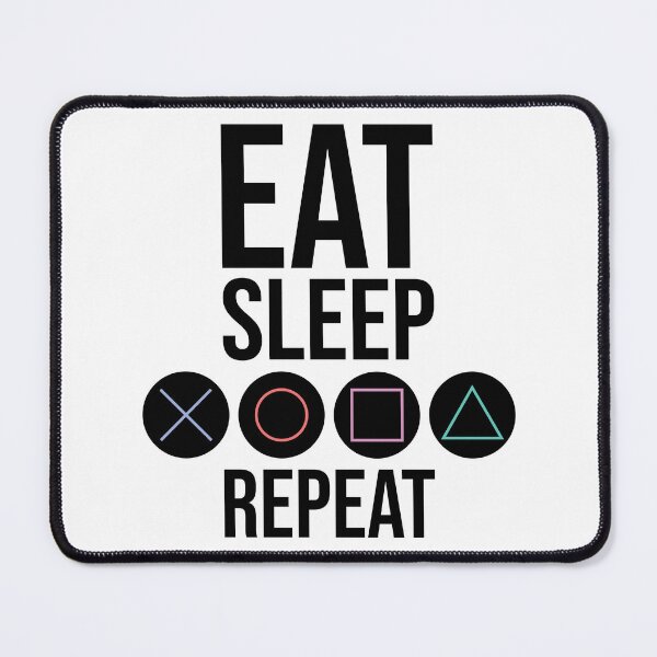 Item preview, Eat Sleep Game Repeat - Black ХО☐Δ Edition designed and sold by mvommen.