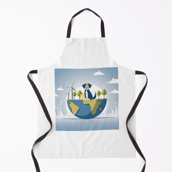 Item preview, Cartoon image of dog in concept of sustainable world.  designed and sold by PhotoSticker-YY.
