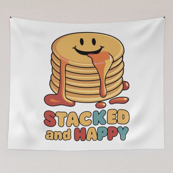 Item preview, Stacked and Happy - Smiling Pancakes designed and sold by vk09.